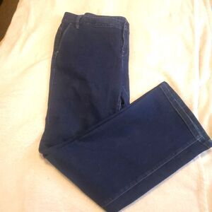NWOT Ann Taylor Sz 14, Dark Wash Wide Leg Denim. Classic, Coastal, Normcore